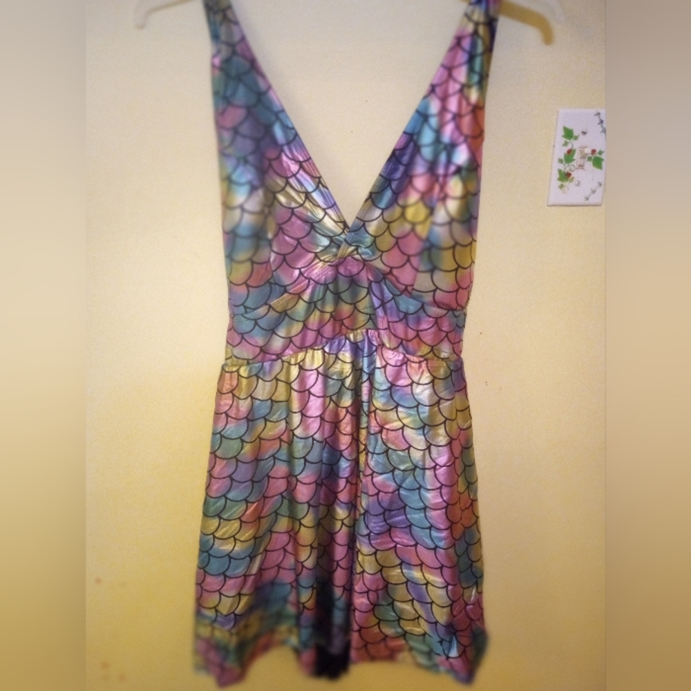Torrid Rainbow Mermaid Swim Dress 5x
